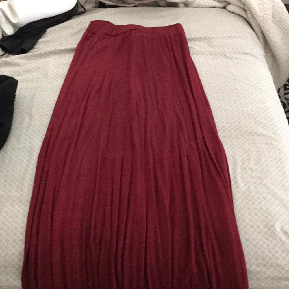 Red maxi skirt